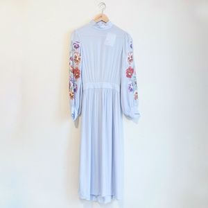 Floral Embroidered Light Blue Dress